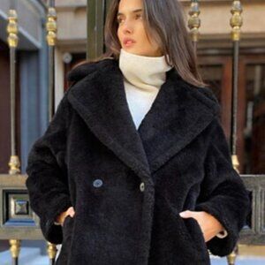 Aritzia - Babaton THE TEDDY COAT - Longline coat in Black